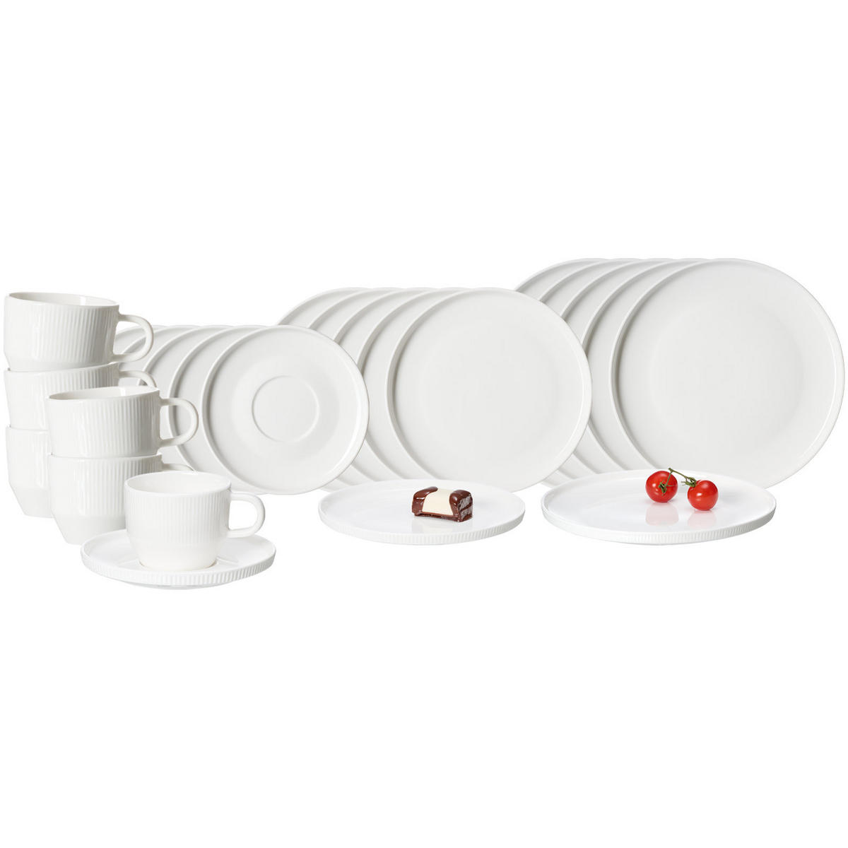 KOMBISERVICE Kelly weiß 24er Set - Weiß, Keramik (1/1/1cm) - Ritzenhoff Breker