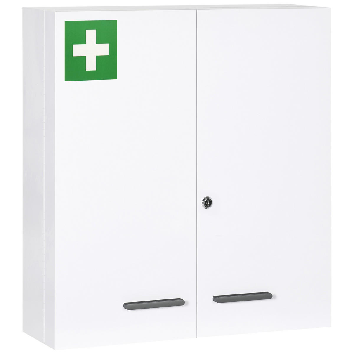 MEDIZINSCHRANK Weiß 55/18/60 cm abschließbar - Weiß, Metall (55/60/18cm) - PANGIVO