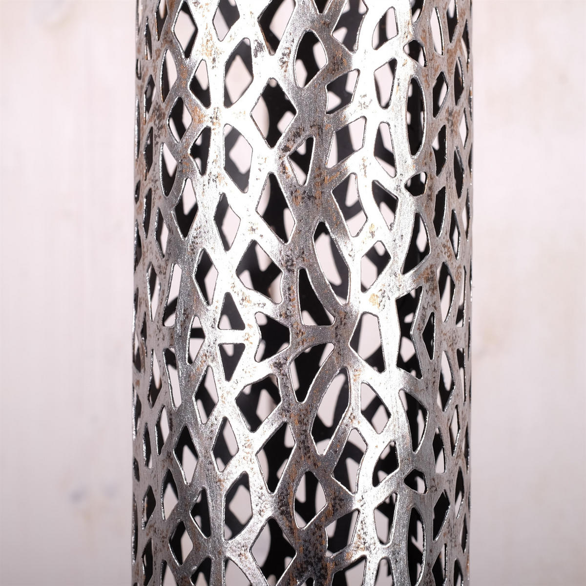KERZENLEUCHTER ETERNAL 100 cm, Metall antik-silber - Silberfarben, Metall (15/100/15cm) - DESIGN DELIGHTS