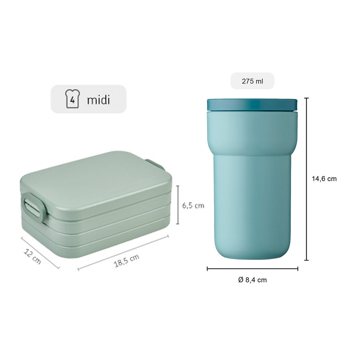 LUNCHSET KAFFEE Ellipse + TAB Nordic Pink - Pink, Kunststoff (1/1/1cm) - Mepal