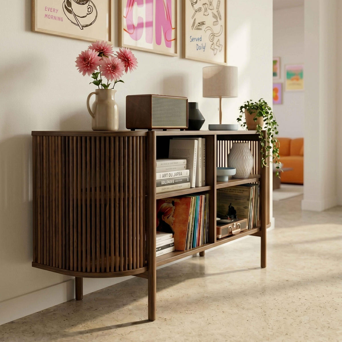 SIDEBOARD 160 cm, dunkles Holz - Braun, Holz/Holzwerkstoff (160/75/40cm) - Oviala