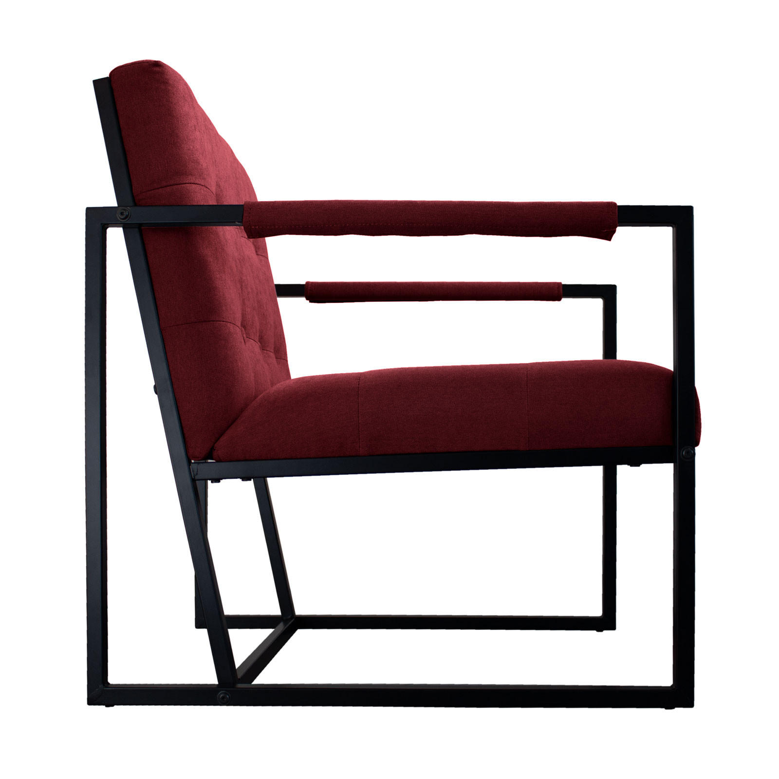 LOUNGESESSEL JONES Stoffbezug Rot - Rot/Schwarz, Textil/Metall (53/73/69cm) - SVITA