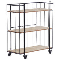 SERVIERWAGEN Heller Holzfarbton Gabbs - Hellbraun/Schwarz, Metall (70/81/29cm) - Beliani