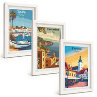 BILDER SET 3er Set - 20x30 cm Weißer Rahmen - Ansichten von Küstenstädten - Weiß, Kunststoff (20/30cm) - TULUP