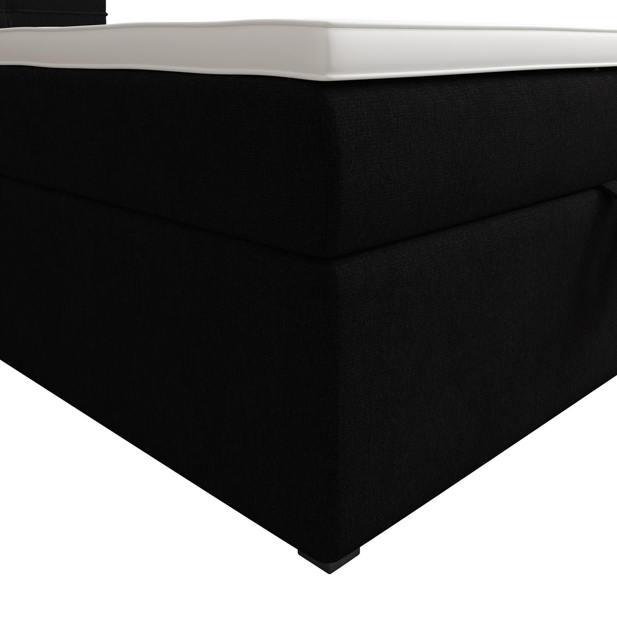 BOXBETT FADO 1 90x200, mit Matratze H3 und Topper, Cosmic 100 - Schwarz, Holz/Kunststoff (90/200cm) - Bedante