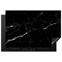 HERABDECKPLATTE - Marmoroptik - Schwarz - Luxus - 74x48 - Grau, Kunststoff (74/48/0.2cm) - MuchoWow
