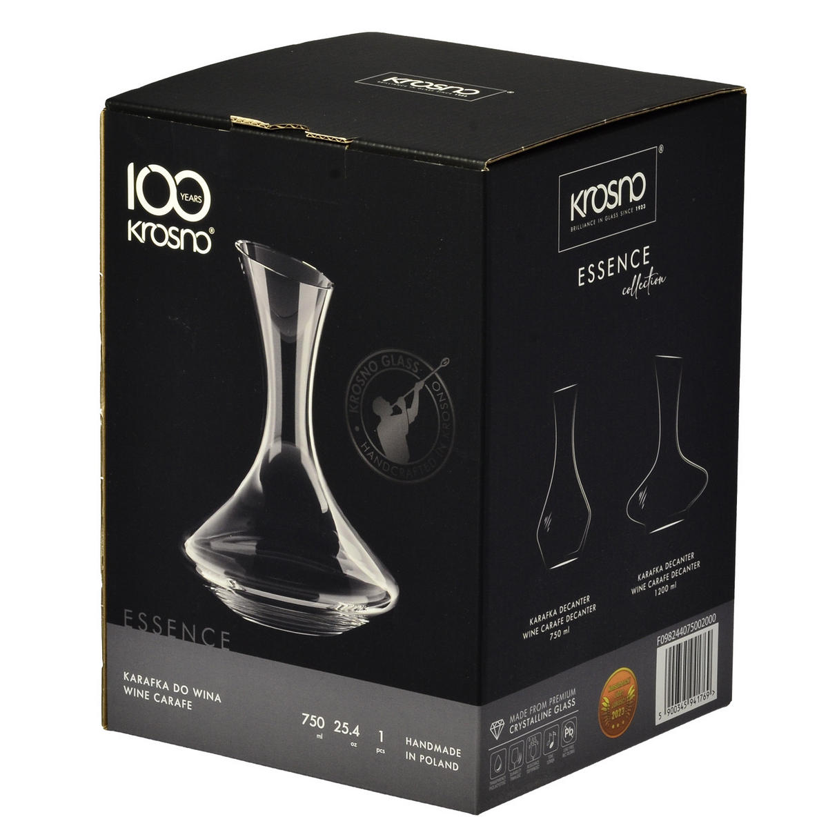 WEINDEKANTER, 1 Stk., 750 ml, Handgemacht - Transparent, Glas (0.75L) - Krosno Glass