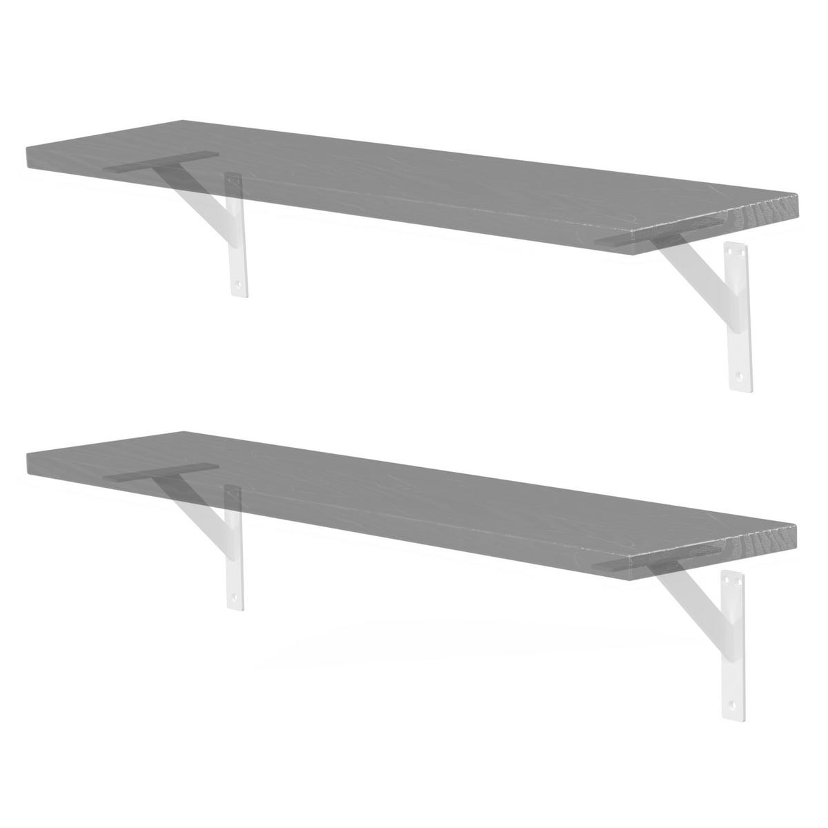 SADA 2 KUSŮ NÁSTĚNNÝCH DRŽÁKŮ - bílá, kov (18/3/18cm) - ML-DESIGN