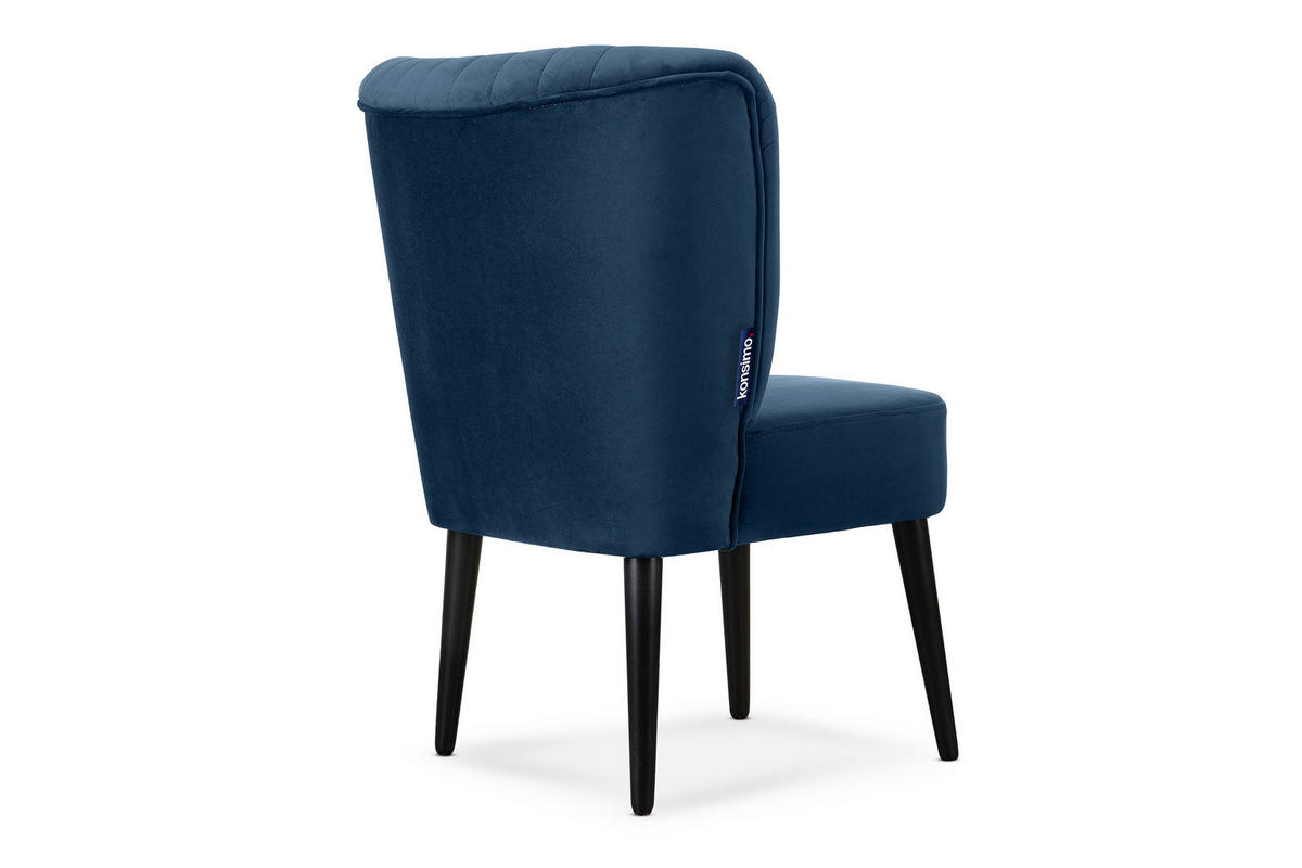 COCKTAILSESSEL DUCO auf hohen Beinen, Marineblau/Schwarz - Schwarz/Dunkelblau, Holz/Textil (63/89/65cm) - KONSIMO®