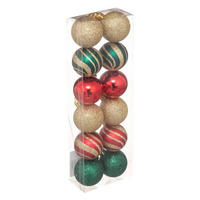 WEIHNACHTSKUGELN 4 cm 12er-Set - Rot/Goldfarben, Kunststoff (4/5.3/4cm) - Atmosphera Createur d´interieur