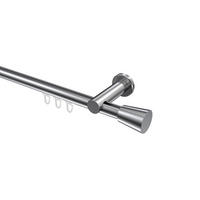 INNENLAUF-GARDINENSTANGEN-SET Platon Sitra 160 cm, 1-läufig, 20 mm Ø Chrom - Chromfarben, Metall (160cm) - INTERDECO