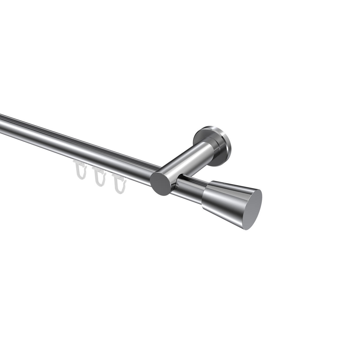 INNENLAUF-GARDINENSTANGEN-SET Platon Sitra 160 cm, 1-läufig, 20 mm Ø Chrom - Chromfarben, Metall (160cm) - INTERDECO