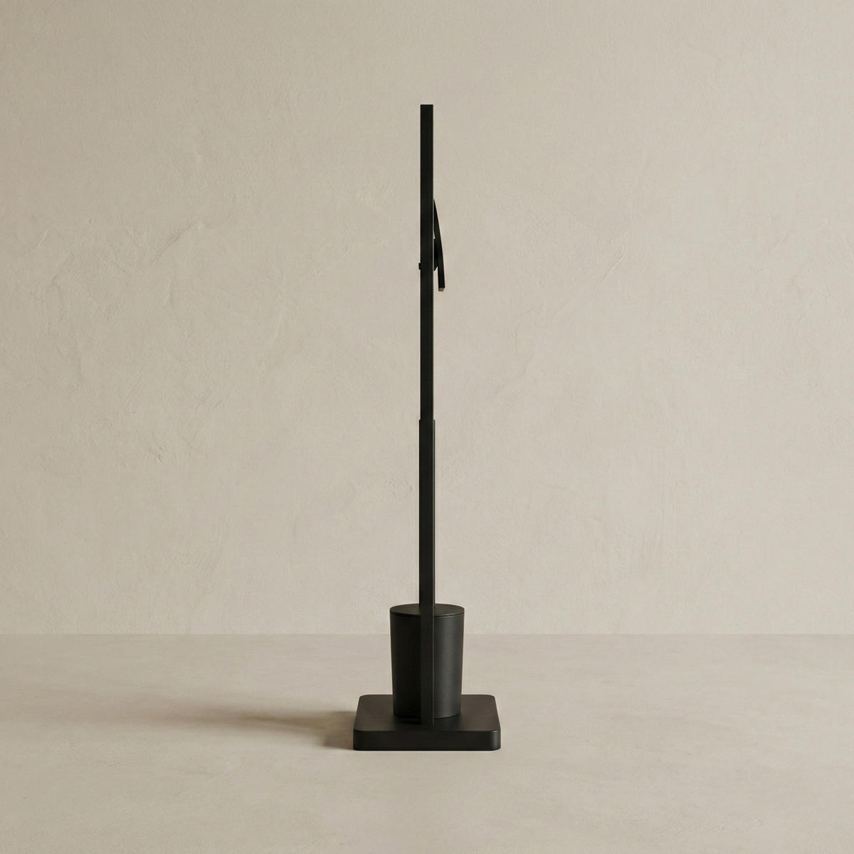 WC-BÜRSTE mit Halter für Toilettenpapier Arle 19/23/77 cm - Schwarz, Metall (23/77/19cm) - NUXIO