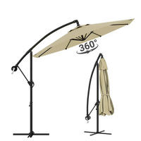 SONNENSCHIRM 300cm Freiarm,360 ° Drehbarer Kurbel- und Neigungsmechanismus - Hellgelb, Textil (300/300cm) - Kaket