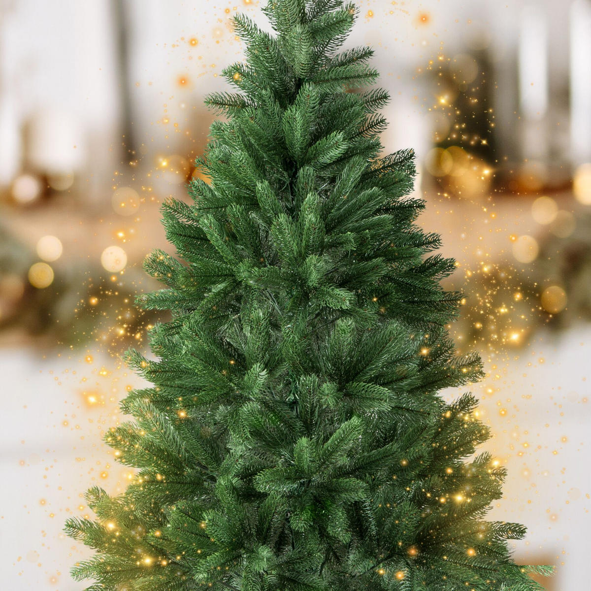 WEIHNACHTSBAUM ,inklusive Metallständer mit Kunststoffkappen,grün - Grün, Kunststoff (180cm) - tectake