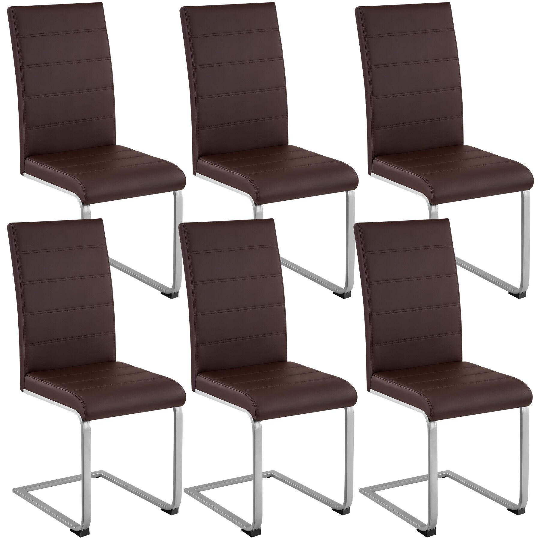 SCHWINGSTUHL 6er Set Bettina 41 x 52 x 99 cm braun - Braun, Textil (52/99/41cm) - tectake