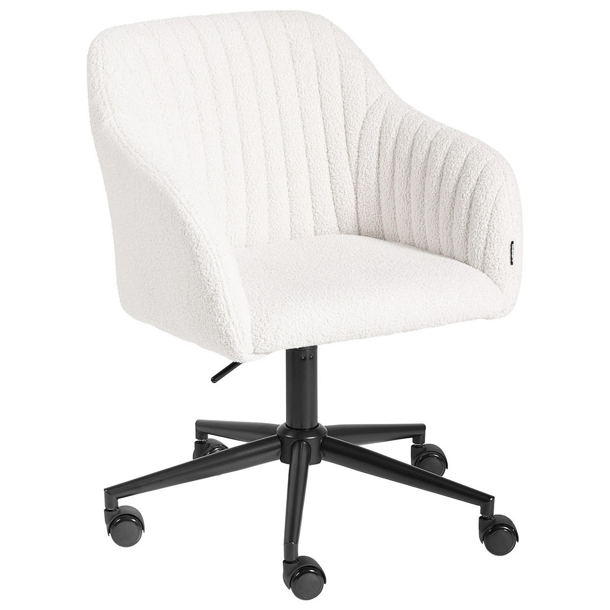 SCHREIBTISCHSTUHL Bouclé Cremeweiß Venice - Creme, Textil (64/79/64cm) - Beliani