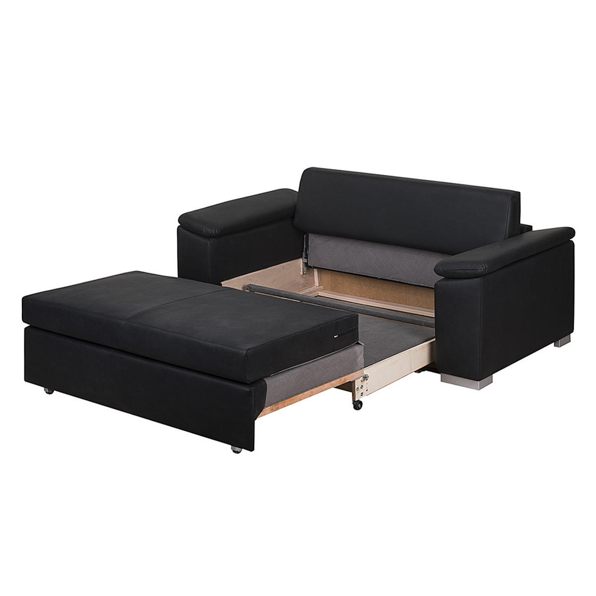 SCHLAFSOFA mit schräger Armlehne - Schwarz, Kunststoff (190/90/90cm) - home24