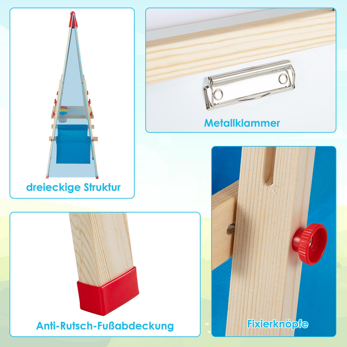 KINDERSTAFFELEI Natur - Naturfarben, Holzwerkstoff (40/102/44cm) - COSTWAY