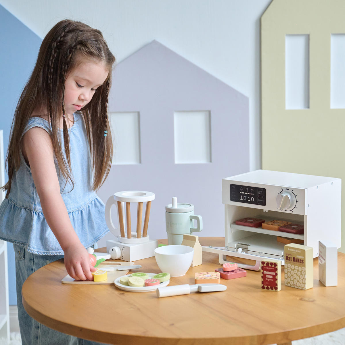 SPIELESSEN Holz Set mit Mixer, 18cm, Weiß - Weiß, Holzwerkstoff (16/18/24cm) - Teamson Kids