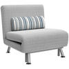KLAPPBAR Schlafsessel Schlafsofa Klappmatratze Bett Gästebett Grau Sofa - Silberfarben/Grau, Textil/Metall (70/75/75cm) - HOMCOM