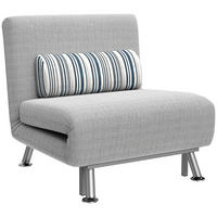 KLAPPBAR Schlafsessel Schlafsofa Klappmatratze Bett Gästebett Grau Sofa - Silberfarben/Grau, Textil/Metall (70/75/75cm) - HOMCOM