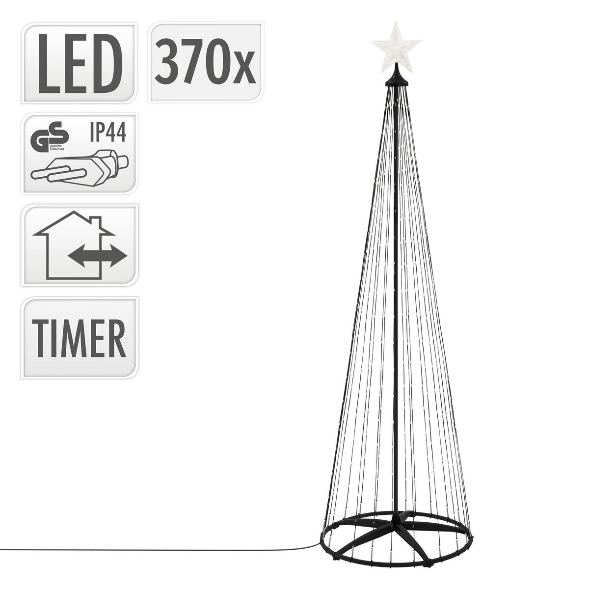 LED WEIHNACHTSBAUM Außen 210 cm 370 LED Metall - Schwarz, Metall (210cm) - ECD-Germany