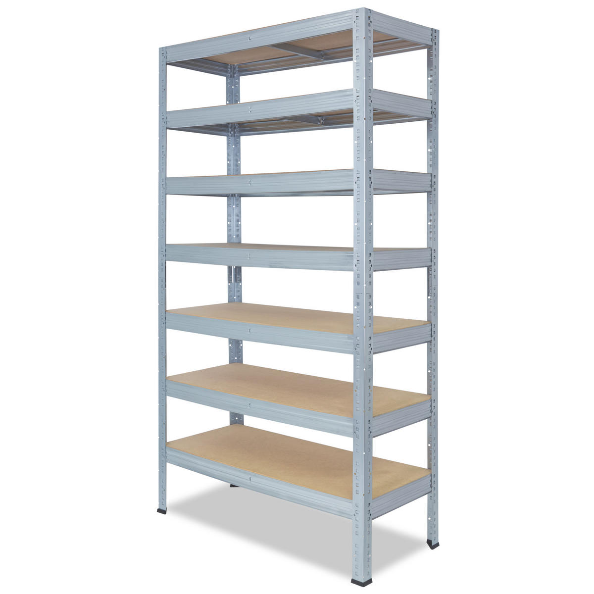 SCHWERLASTREGAL PRO 200x90x30 cm in verzinkt mit 7 Böden und 142 kg Traglast pro Boden - Silberfarben, Metall (90/200/30cm) - shelfplaza