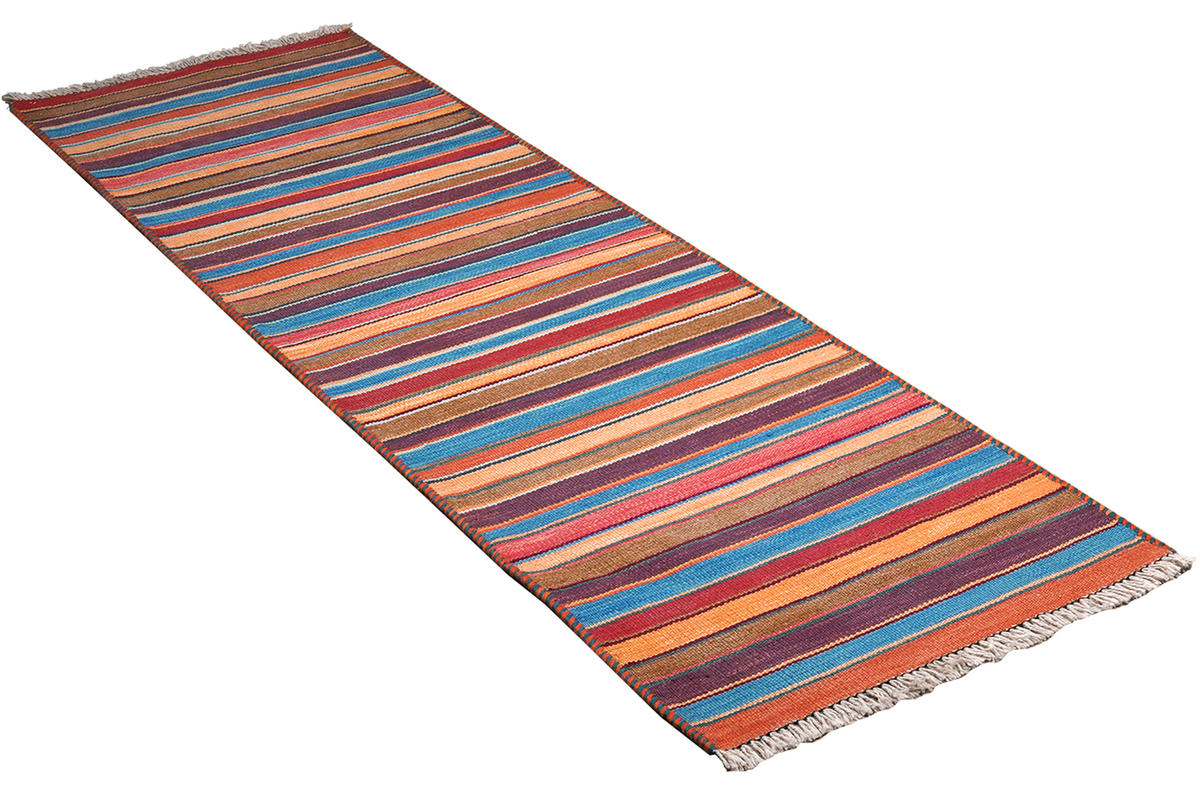 HANDWEBTEPPICH Kelim Gashgai Mehrfarbig 196/57 cm Schurwolle - Multicolor, Textil (57/196cm) - Looma