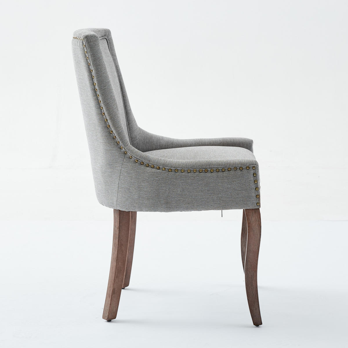 ESSZIMMERSTUHL 2er-Set mit Stoffbezug und Holzbeinen, Grau - Grau, Textil (61/92.5/55cm)