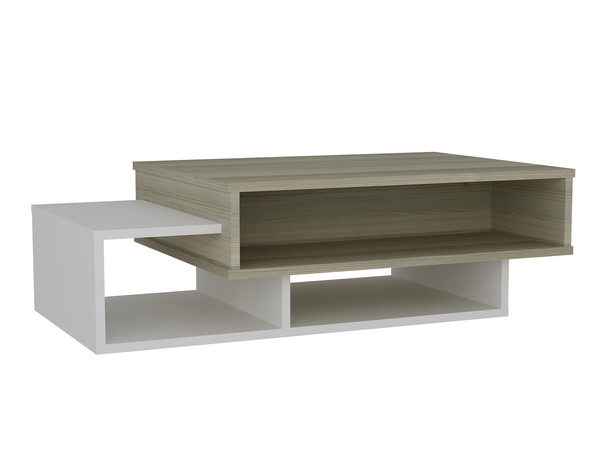 COUCHTISCH Tab Weiß Cordoba - Beige/Weiß, Holzwerkstoff (60/105/32cm) - moebel17