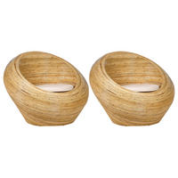 GARTENSTUHL 2er-Set Rattan Natürlich Maiori - Beige/Naturfarben, Naturmaterialien (110/88/110cm) - Beliani