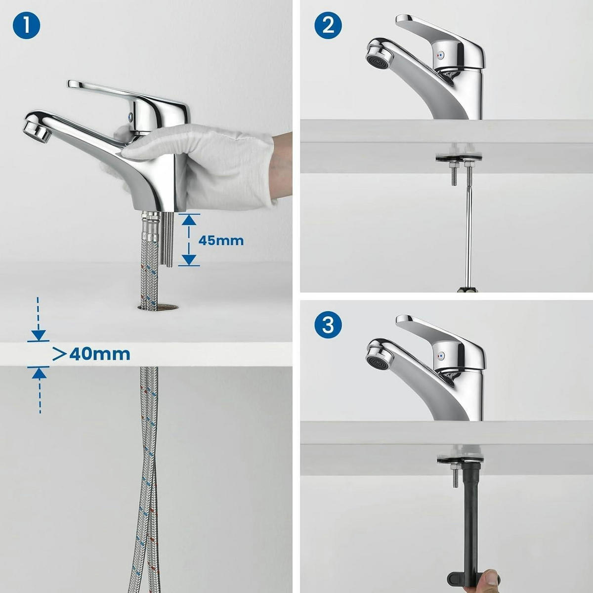 WASCHTISCHARMATUR Einhandmischer Chrom ohne Ablaufgarnitur - Silberfarben, Metall (17/6/22cm)