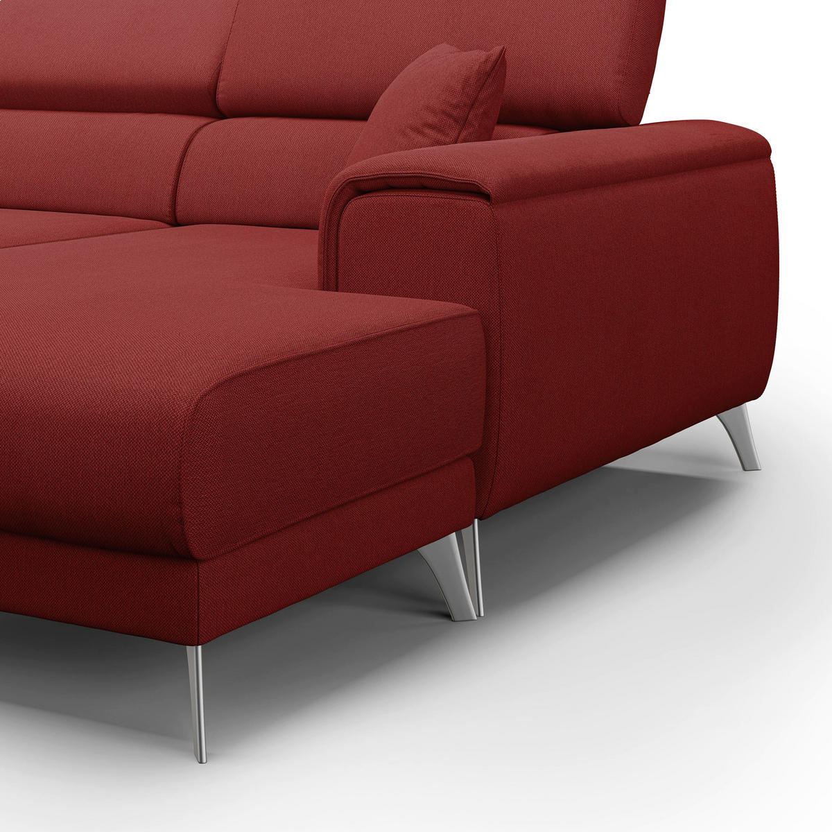 ECKSOFA RECHTS Fusion - Rot, Textil (260/102cm) - Divani.store