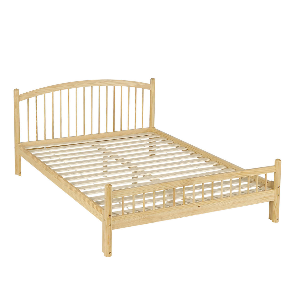 EINZELBETT aus Kiefernholz 140x200 cm Beige/Natur mit Lattenrost - Beige, Holz (140/200cm) - IVMEU