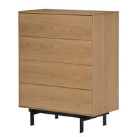 FURNIERTE KOMMODE - Eichefarben, Holzwerkstoff/Metall (80/100/40cm) - home24
