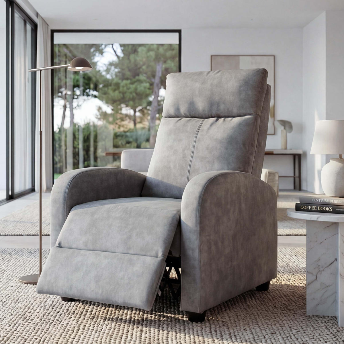 RELAXSESSEL Hellgrau - Hellgrau, Textil (67/102/90cm) - MCW