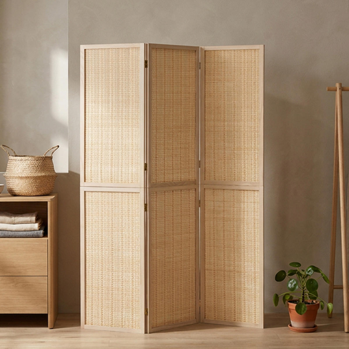 PARAVENT 120/170 cm Natur Holz Bambus - Braun, Holz/Naturmaterialen (120/170/2cm) - Homestyle4u