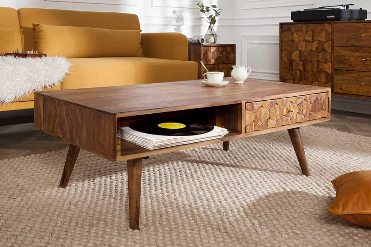 COUCHTISCH MYSTIC LIVING Sheesham rechteckig Natur 100cm - Braun, Holz (52/100/40cm) - riess-ambiente