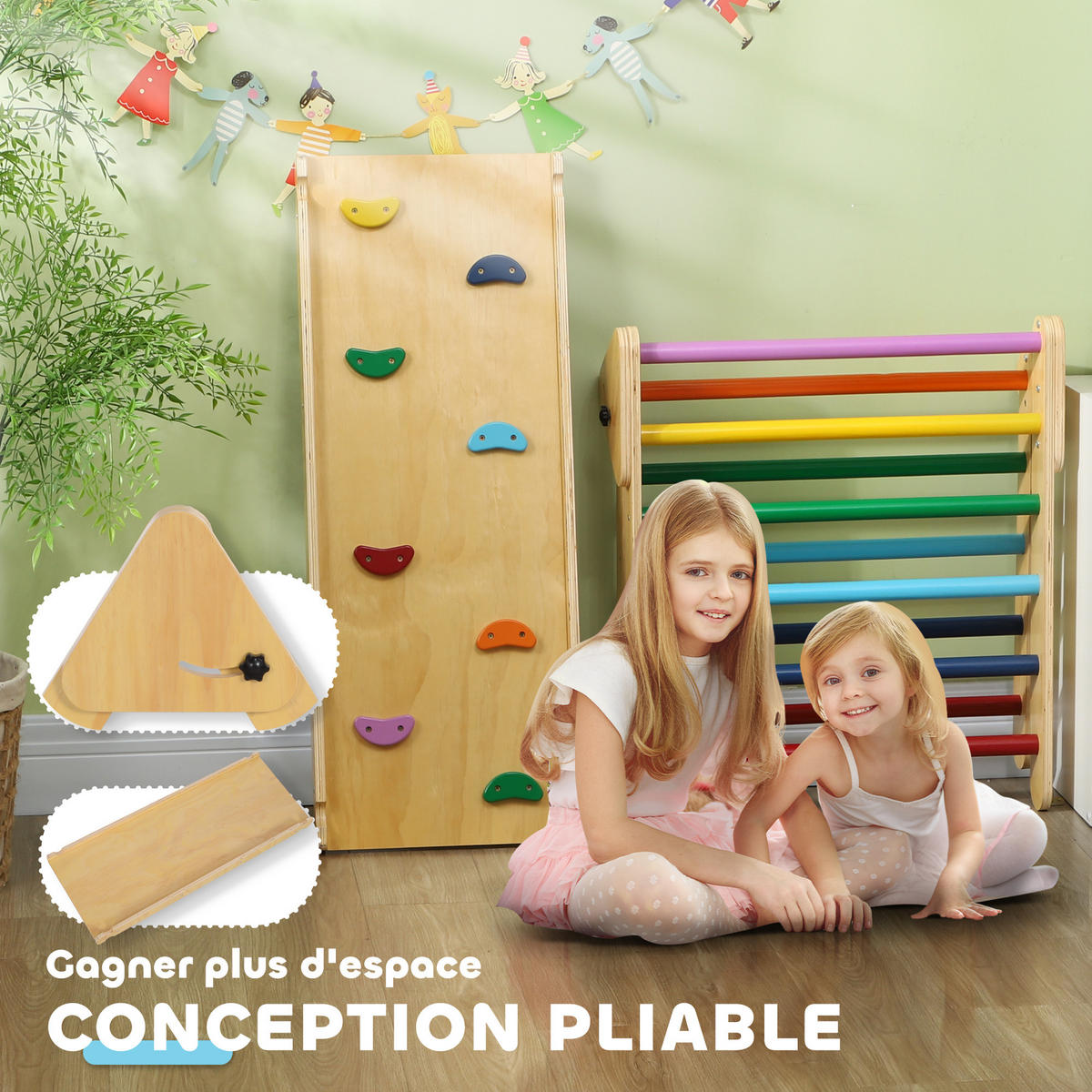 KLETTERDREIECK DE-18392 Bunt - Multicolor, Holzwerkstoff (64.5/147cm) - ComfortXL
