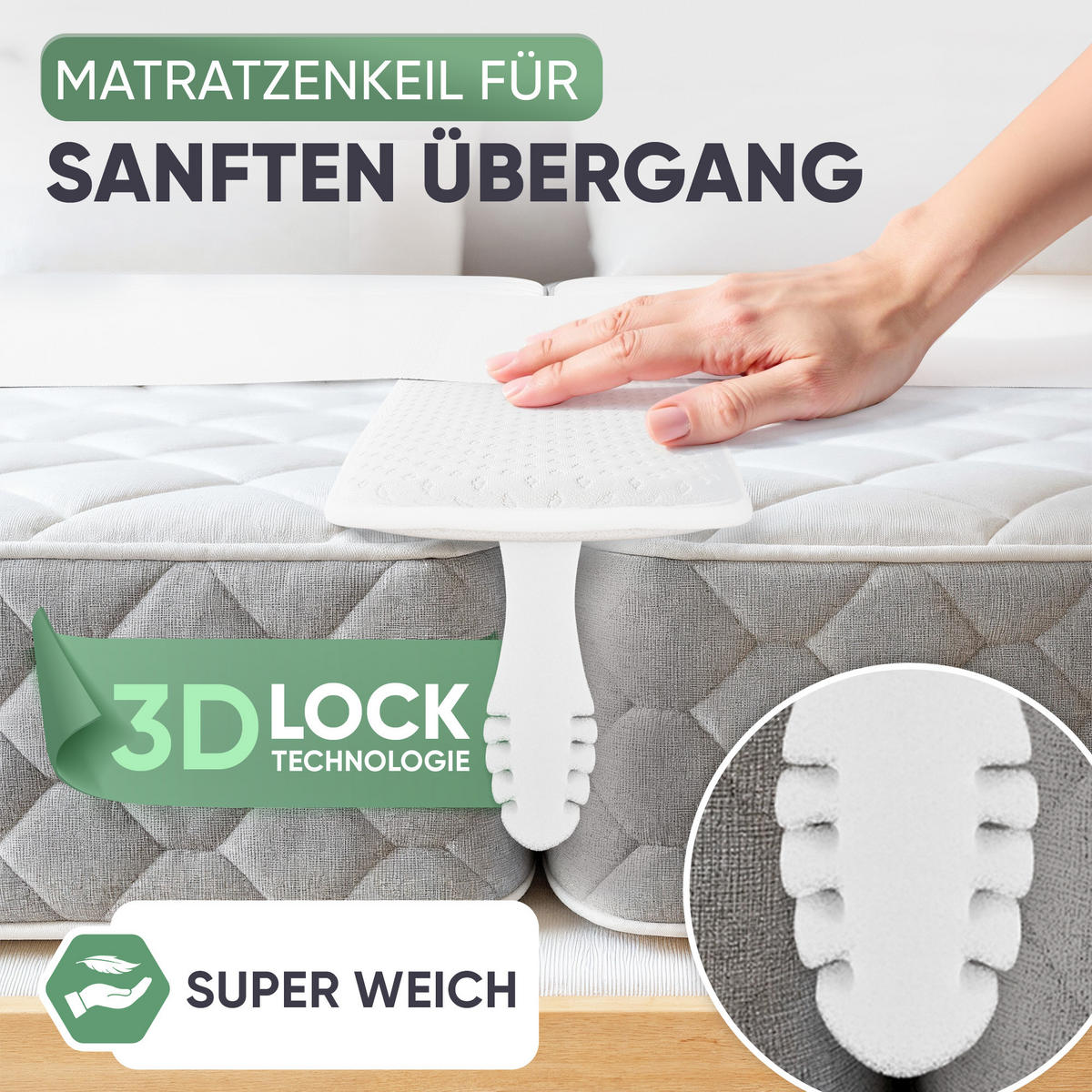 LIEBESBRÜCKE 3 in 1 - Weiß, Textil (90/240cm) - Blumtal