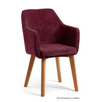 ARMLEHNSTUHL (4er-Set) Darleen 57x87x60 Eiche geölt/Marsala - Eichefarben/Brombeere, Kunststoff (60/87/57cm) - 58aufmkessel