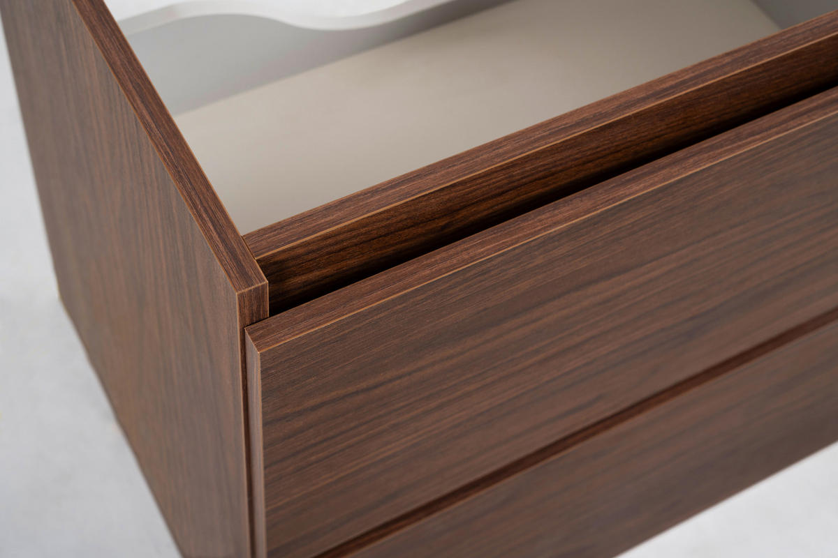 BADEZIMMERSCHRANK, Farbe: Eiche-Nussbaum, 80 x 46 x 60,7 cm, ohne Waschtischplatte - Eichefarben, Holzwerkstoff (80/60.7/46cm) - 3XE LIVING