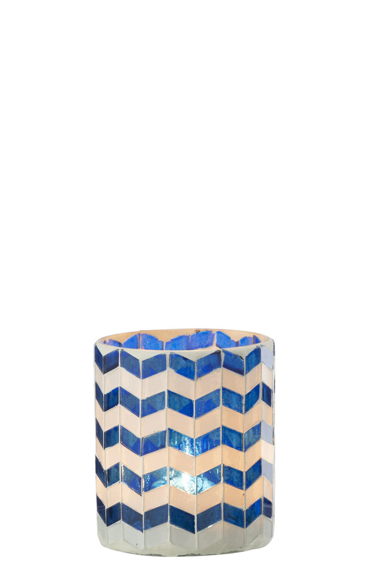 KERZENSTÄNDER BW - Blau, Glas (8/10cm) - J-Line