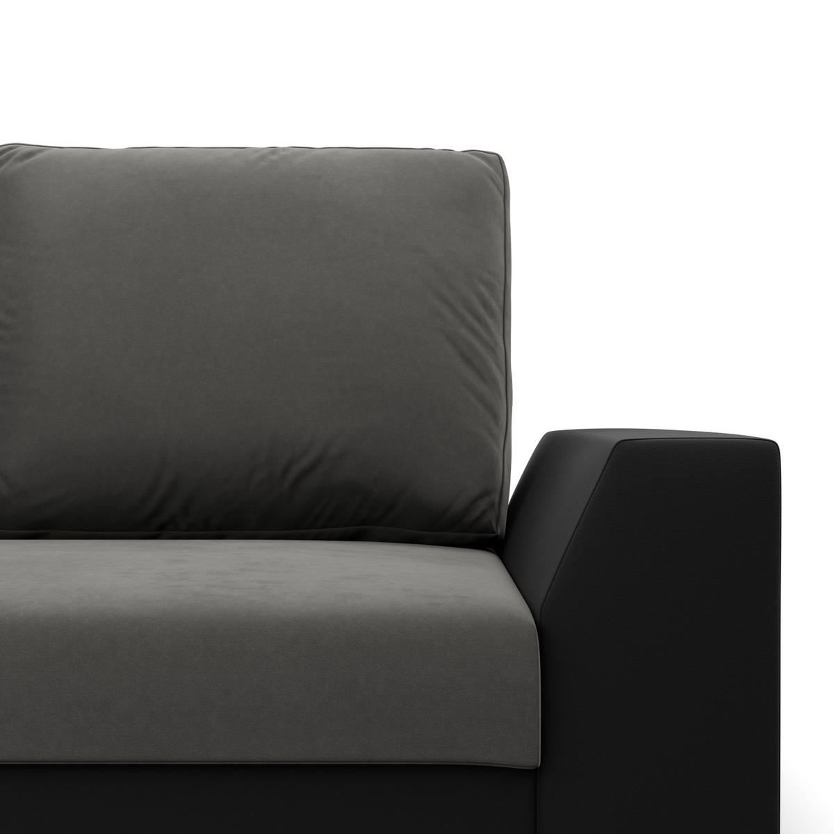 SOFA 3-SITZER MIT SCHLAFFUNKTION LUGO Grau/Schwarz - Schwarz/Grau, Textil (92/92/232cm) - Mebligo