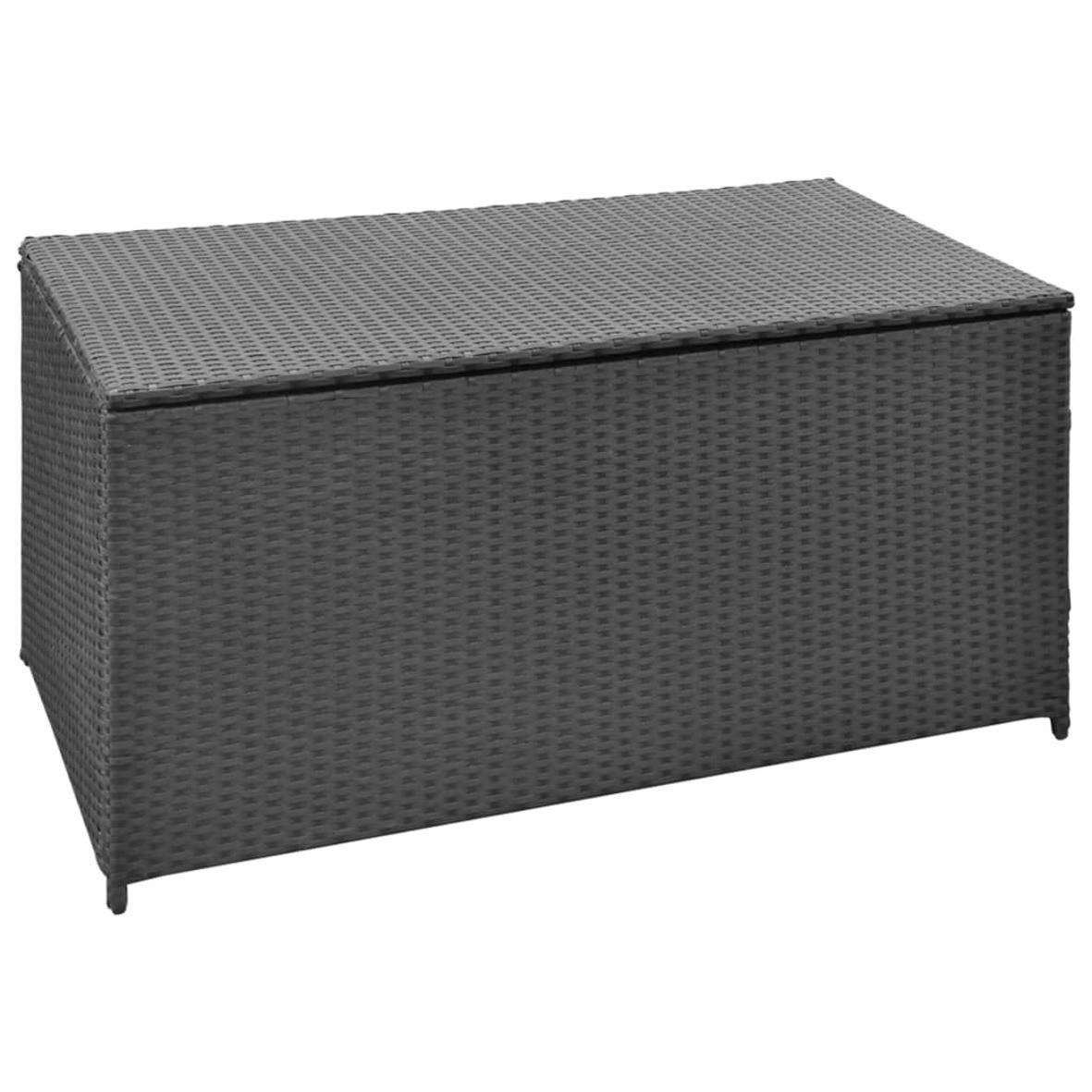 GARTEN-AUFLAGENBOX SCHWARZ 120X50X60 CM POLY RATTAN - Schwarz, Kunststoff (50/60/120cm) - vidaXL