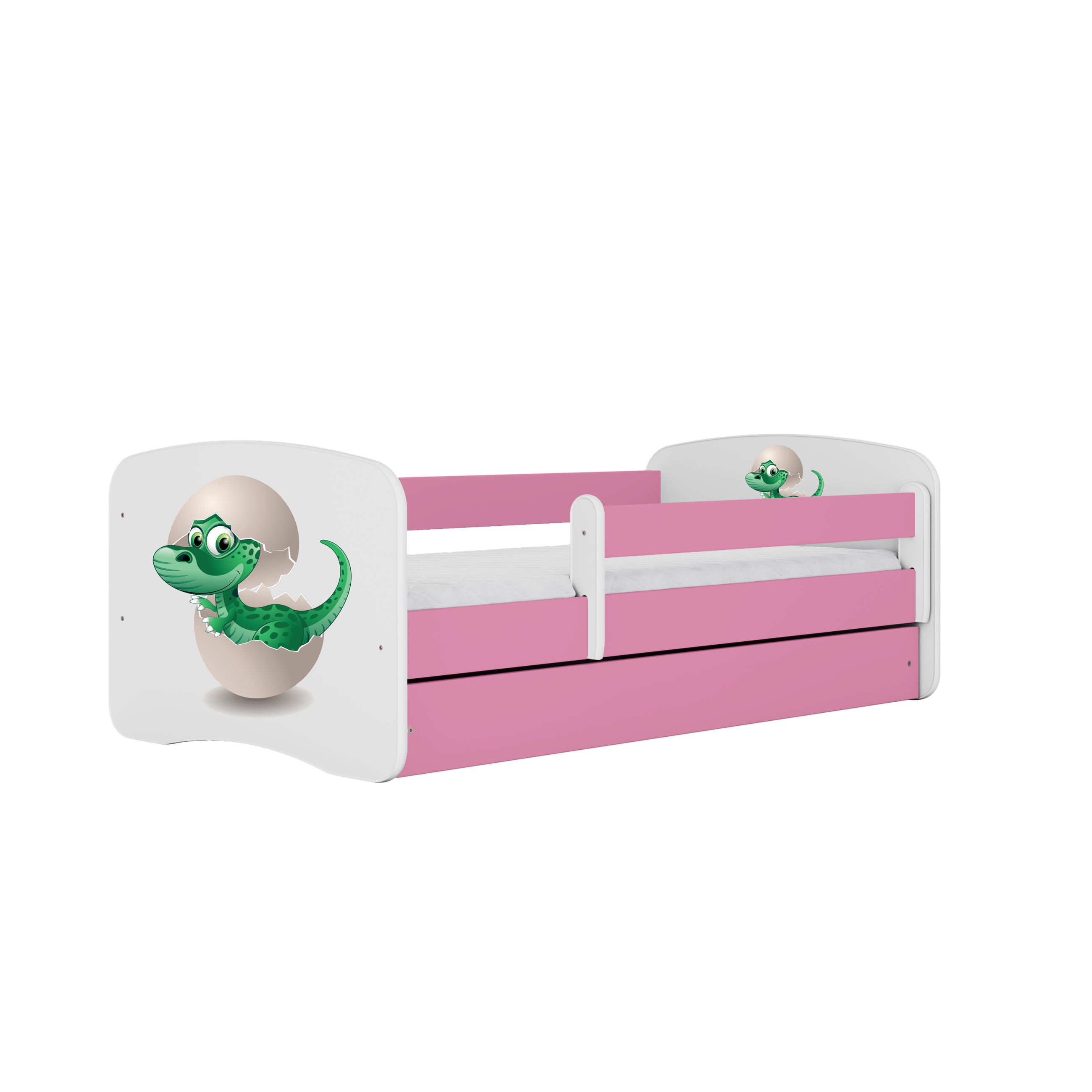 KINDERBETT Kleindino mit Schublade 180/80 90/61/184 - Rosa, Holzwerkstoff (80/180cm) - RAUMHIRSCH FURNITURE