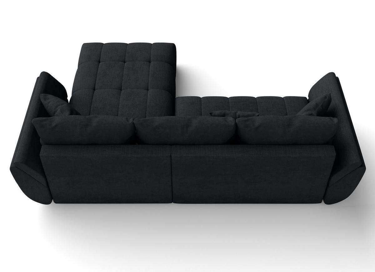ECKSOFA L Form Antalya Anthrazit 280/190/91 cm – mit Bettkasten - Schwarz, Kunststoff/Textil (280/190cm) - AX Living
