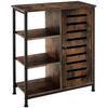 SIDEBOARD ,mit höhenverstellbaren Kunststofffüßen, 70 x 32 x 82 cm,Industrial Holz dunkel, rustikal - Rostfarben, Holzwerkstoff (32/82/71cm) - tectake
