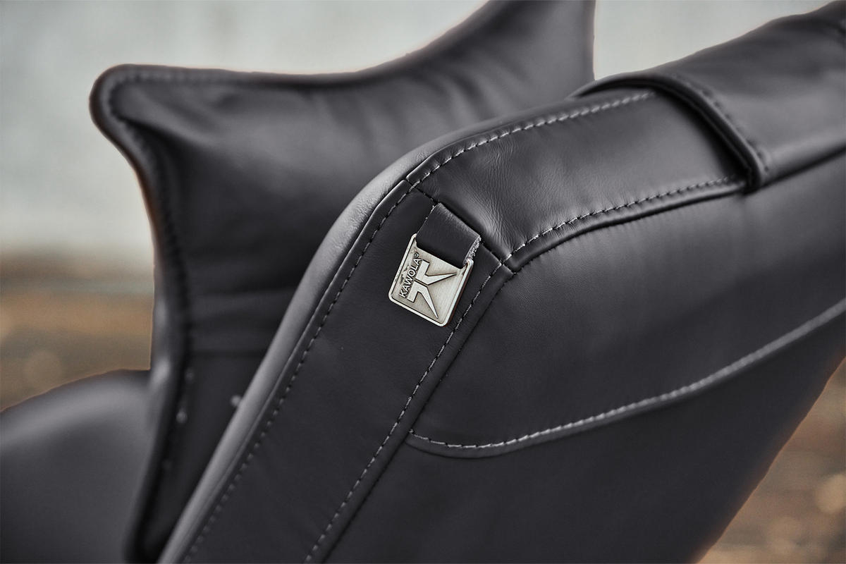 RELAXLIEGE CAVAL Schwarz Leder - Silberfarben/Schwarz, Leder/Metall (79/95/157cm) - KAWOLA